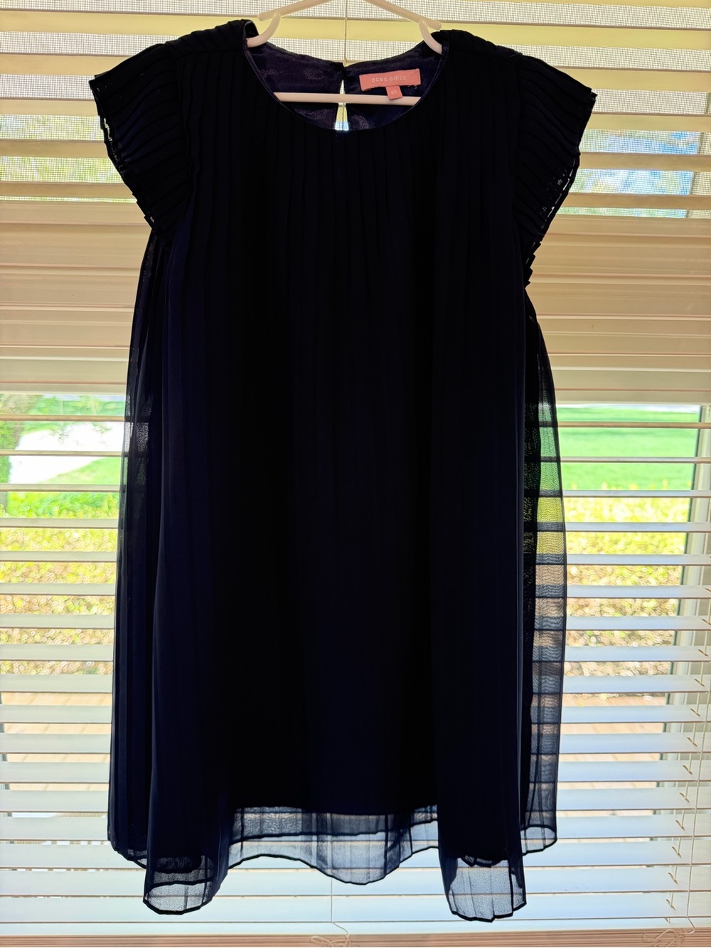 BCBGirls Navy Pleated Chiffon Party Dress